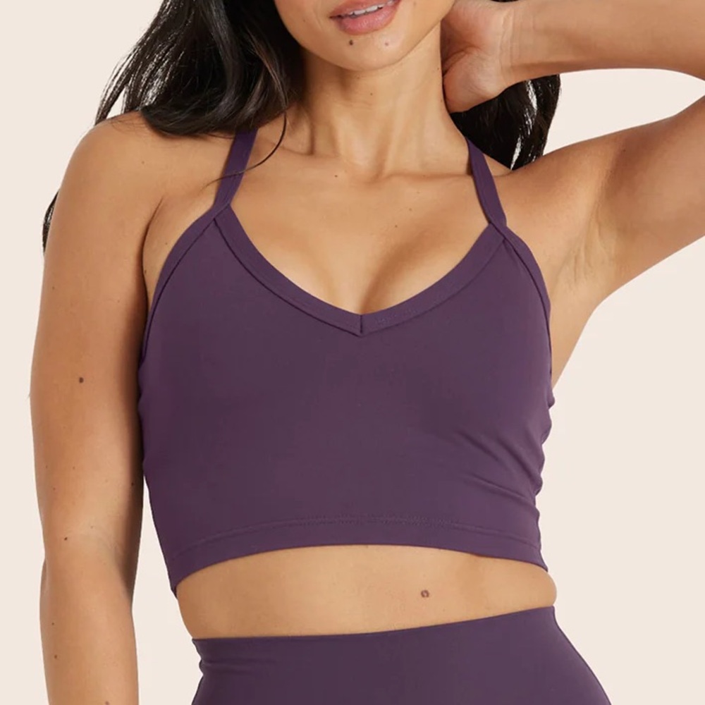 BRAND NEW: SET ACTIVE SPORTBODY® Y CAMI BRA - SPARKLE, Size Small, Plum color